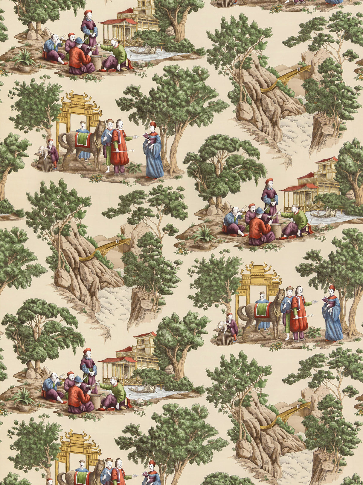 Scalamandre FB 0002MA29 DOCUMENT MANDARIN TOILE Fabric