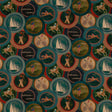 MULBERRY FD2000.R11.0 SPORTING LIFE TEAL Fabric - Eade's Wallpaper