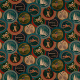 MULBERRY FD2000.R11.0 SPORTING LIFE TEAL Fabric - Eade's Wallpaper