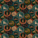 MULBERRY FD2000.R11.0 SPORTING LIFE TEAL Fabric - Eade's Wallpaper