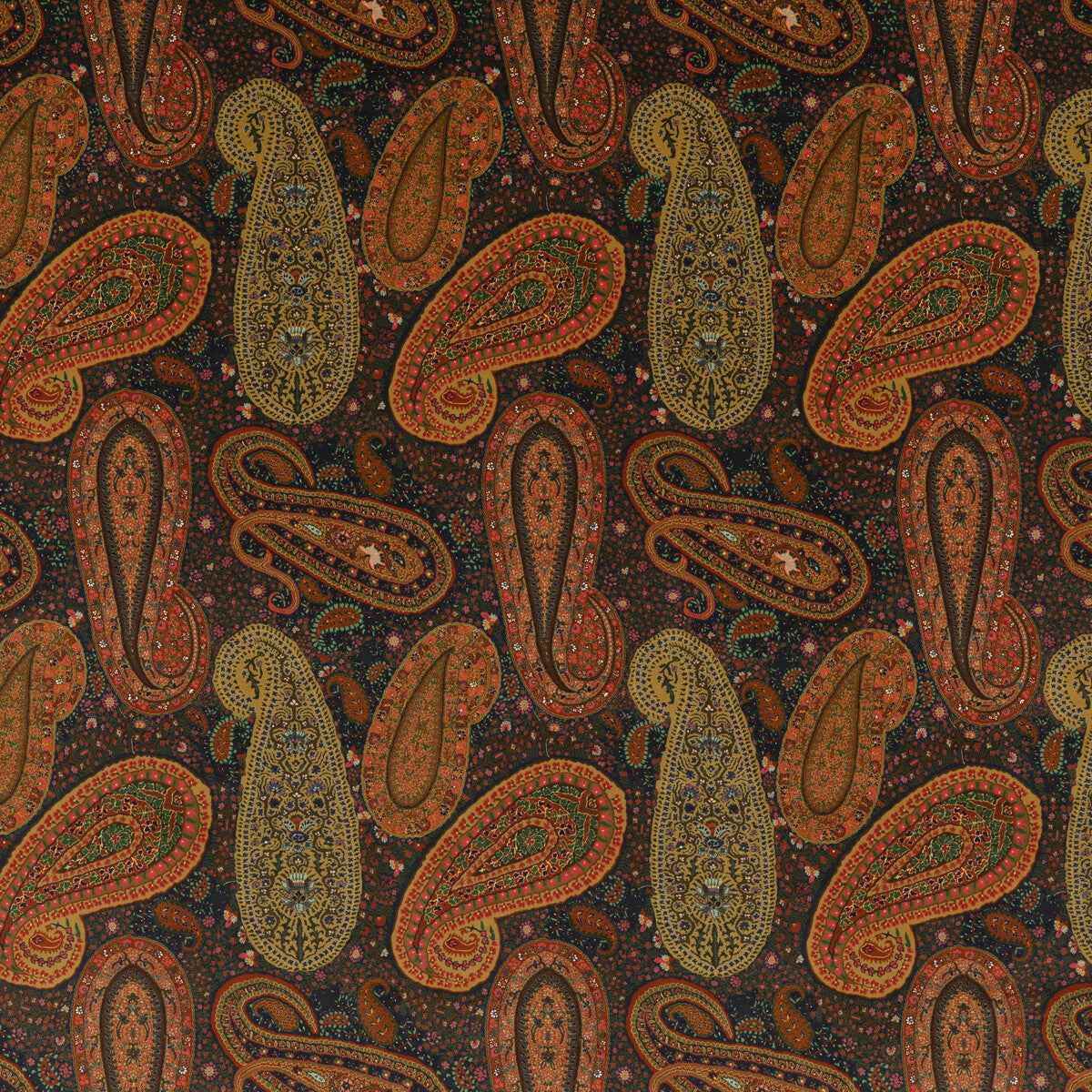 MULBERRY FD2002.H113.0 PEREGRINE PAISLEY VELVET PLUM Fabric - Eade's Wallpaper