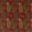 MULBERRY FD2002.R52.0 PEREGRINE PAISLEY VELVET TEAL/RED Fabric - Eade's Wallpaper