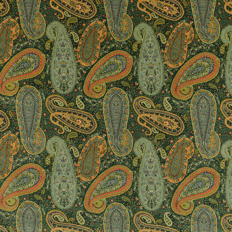 MULBERRY FD2002.S16.0 PEREGRINE PAISLEY VELVET EMERALD Fabric - Eade's Wallpaper