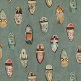 MULBERRY FD2003.R11.0 BABOUCHES TEAL Fabric - Eade's Wallpaper