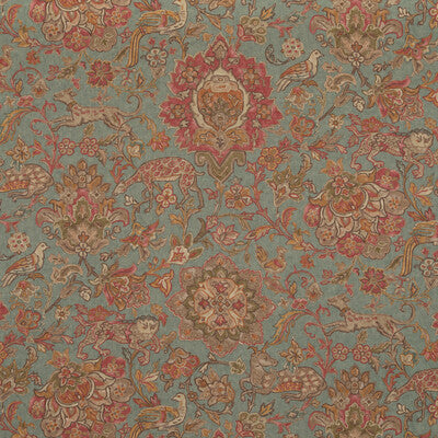 MULBERRY FD2005.R11.0 WILD THINGS TEAL Fabric - Eade's Wallpaper