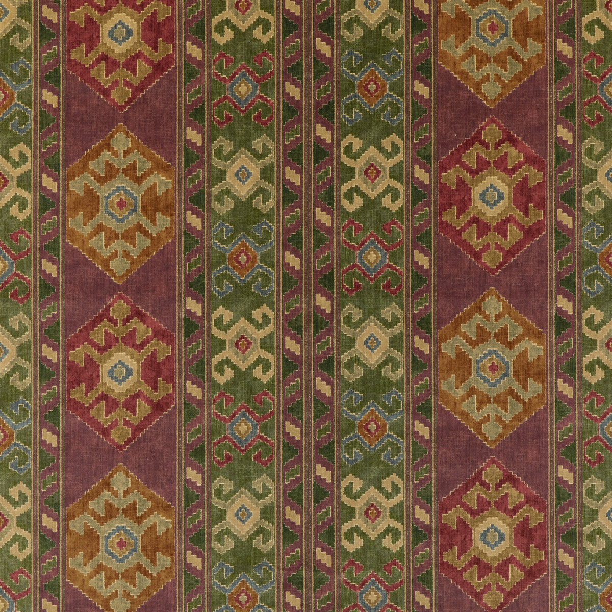MULBERRY FD2009.H56.0 NOMAD VELVET PLUM/GREEN Fabric - Eade's Wallpaper
