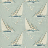 MULBERRY FD2010.H101.0 ROUND THE ISLAND BLUE Fabric - Eade's Wallpaper