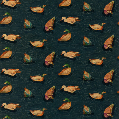 MULBERRY FD2024.H10.0 DUCK POND VELVET INDIGO Fabric - MULBERRY COUNTRY WALK