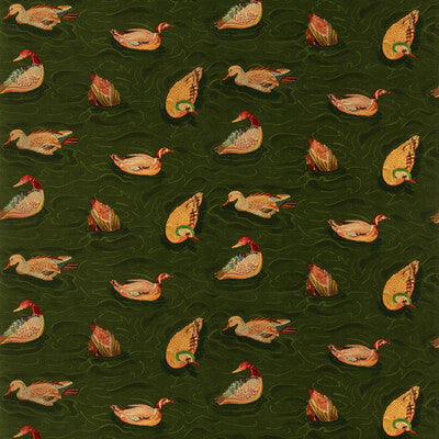 MULBERRY FD2024.S16.0 DUCK POND VELVET EMERALD Fabric - MULBERRY COUNTRY WALK