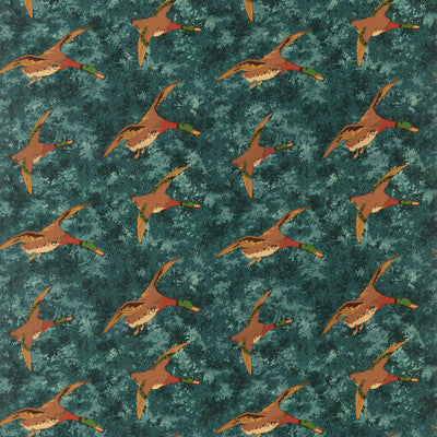 MULBERRY FD2027.R11.0 FOREST DUCKS VELVET TEAL Fabric - MULBERRY COUNTRY WALK