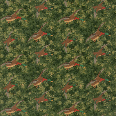 MULBERRY FD2027.S16.0 FOREST DUCKS VELVET EMERALD Fabric - MULBERRY COUNTRY WALK