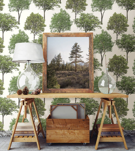 Brewster FD23278 Tree Tops Green Photographic  Wallpaper