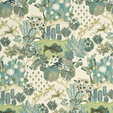 MULBERRY FD259.R38.0 GLENDALE TEAL/LEAF Fabric - Eade's Wallpaper