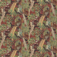 MULBERRY FD269.V54.0 GAME BIRDS LINEN RED/PLUM Fabric - Eade's Wallpaper