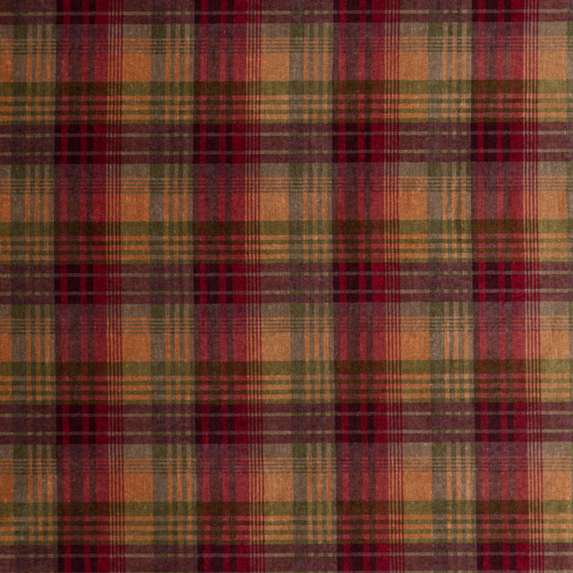 MULBERRY FD274.H113.0 VELVET ANCIENT TARTAN PLUM Fabric - Eade's Wallpaper