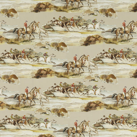 MULBERRY FD295.A46.0 MORNING GALLOP VELVET GREY/SAND Fabric - Eade's Wallpaper