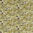MULBERRY FD296.Y101.0 MULBERRY HOUNDS LINEN MULTI Fabric - Eade's Wallpaper