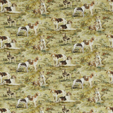 MULBERRY FD296.Y101.0 MULBERRY HOUNDS LINEN MULTI Fabric - Eade's Wallpaper