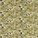 MULBERRY FD296.Y101.0 MULBERRY HOUNDS LINEN MULTI Fabric - Eade's Wallpaper