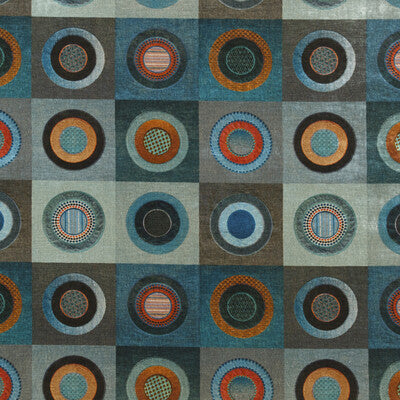 MULBERRY FD299.R11.0 DRESS CIRCLE VELVET TEAL Fabric - Eade's Wallpaper