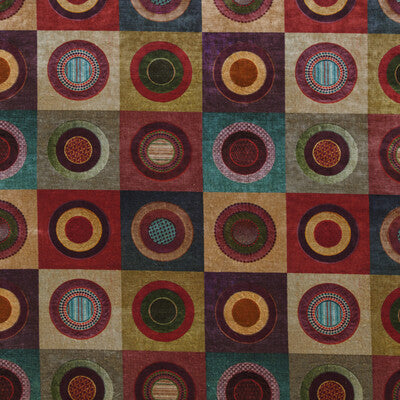 MULBERRY FD299.V54.0 DRESS CIRCLE VELVET RED/PLUM Fabric - Eade's Wallpaper