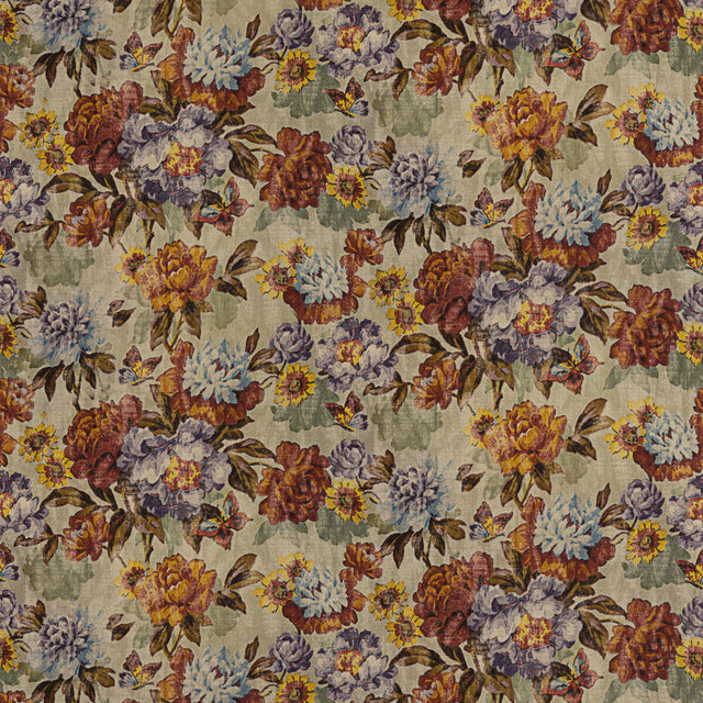 MULBERRY FD306.V54.0 BOTANICA RED/PLUM Fabric - Eade's Wallpaper