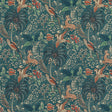 MULBERRY FD308.R122.0 FANTASIA TEAL Fabric - Eade's Wallpaper