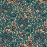 MULBERRY FD308.R122.0 FANTASIA TEAL Fabric - Eade's Wallpaper