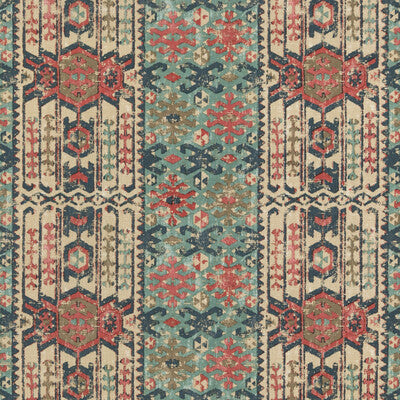 MULBERRY FD309.G103.0 KILVER INDIGO/RED Fabric - Eade's Wallpaper