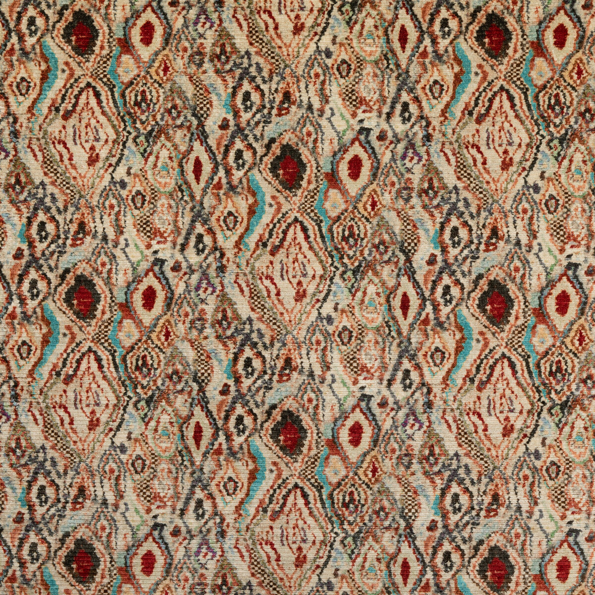 MULBERRY FD313.T69.0 PAINT BOX TEAL/SPICE Fabric - Eade's Wallpaper