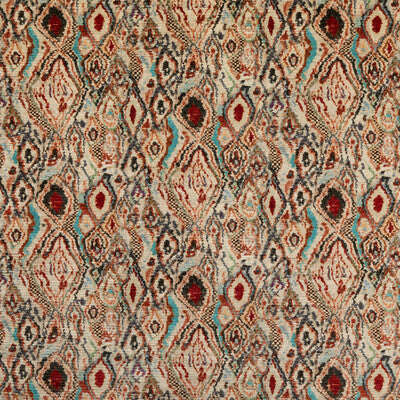 MULBERRY FD313.T69.0 PAINT BOX TEAL/SPICE Fabric - Eade's Wallpaper