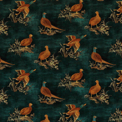 MULBERRY FD316.R122.0 GAME SHOW TEAL Fabric - Eade's Wallpaper