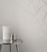 Fine Decor FD42282 Quartz Rose Gold Fractal Wallpaper
