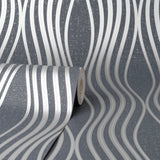 Fine Decor FD42686 Valor Navy Wave Wallpaper