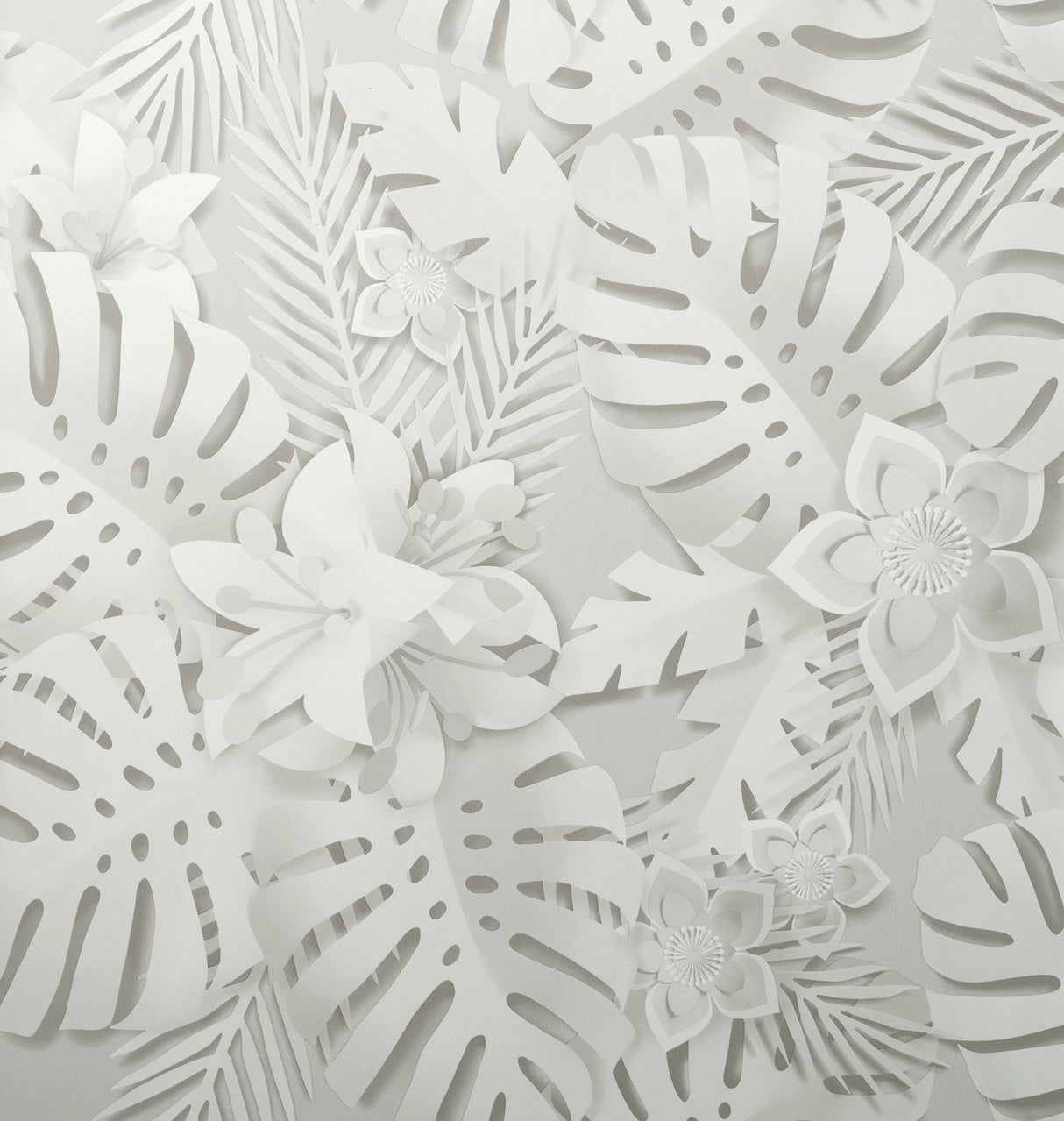 Fine Decor FD42828 Dimensions White Tropical Wallpaper