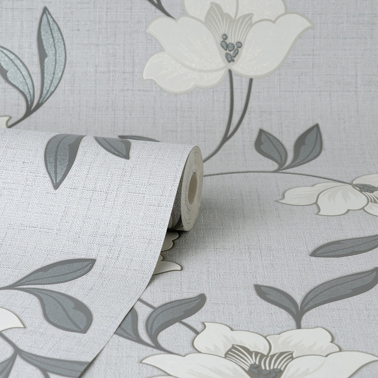 Fine Decor FD43066 Larson White Floral Wallpaper