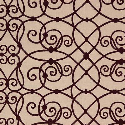 MULBERRY FD476.V121.0 FILIGREE WINE Fabric - Eade's Wallpaper