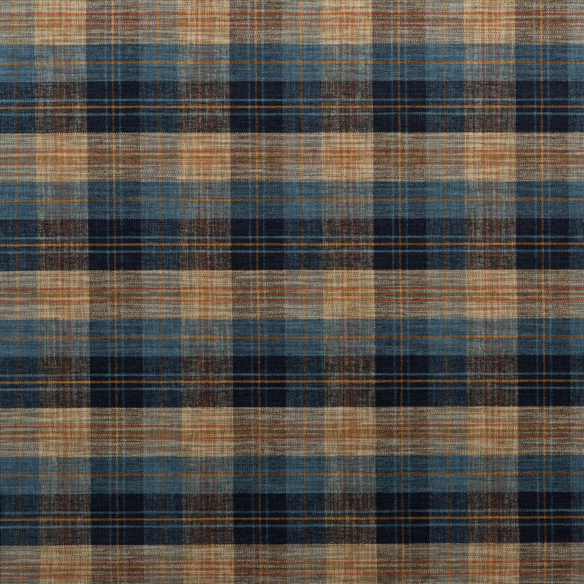 MULBERRY FD598.H38.0 CLAN CHENILLE BLUE/MOLE Fabric - Eade's Wallpaper