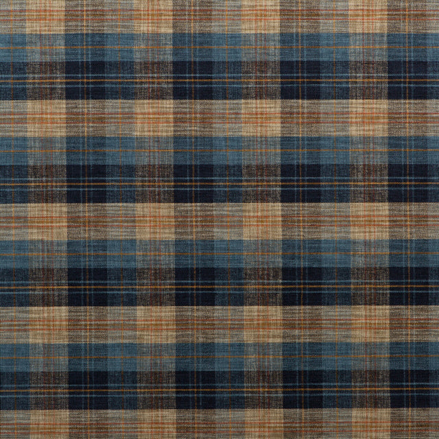 MULBERRY FD598.H38.0 CLAN CHENILLE BLUE/MOLE Fabric - Eade's Wallpaper