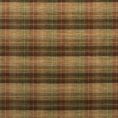 MULBERRY FD598.P13.0 CLAN CHENILLE BURNT ORANGE/GREEN/NUTMEG Fabric - Eade's Wallpaper