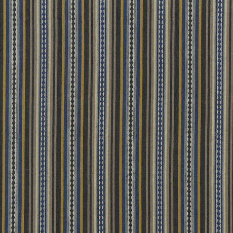 MULBERRY FD731.H51.0 DALTON STRIPE INDIGO/OCHRE Fabric - Eade's Wallpaper