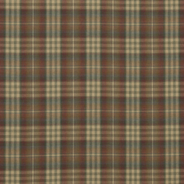 MULBERRY FD748.V117.0 NEVIS RED/GREEN Fabric - Eade's Wallpaper