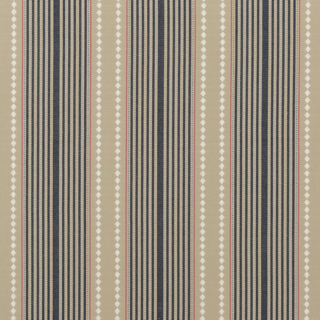 MULBERRY FD753.H49.0 BRIGHTON STRIPE INDIGO/LINEN Fabric - Eade's Wallpaper