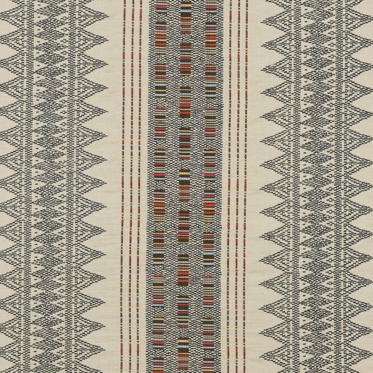 MULBERRY FD762.H10.0 STITCHWORK INDIGO Fabric - Eade's Wallpaper