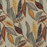 MULBERRY FD766.H43.0 FOREST LEAVES INDIGO/TEAL Fabric - Eade's Wallpaper