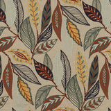 MULBERRY FD766.H43.0 FOREST LEAVES INDIGO/TEAL Fabric - Eade's Wallpaper