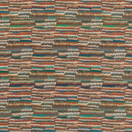 MULBERRY FD781.T69.0 LANDSCAPE TEAL/SPICE Fabric - Eade's Wallpaper