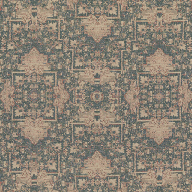 MULBERRY FD782.G16.0 FADED TAPESTRY BLUE/STONE Fabric - Eade's Wallpaper