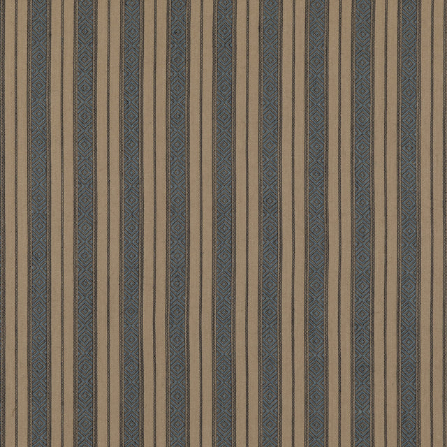 MULBERRY FD790.G34.0 COWDRAY STRIPE DENIM Fabric - Eade's Wallpaper