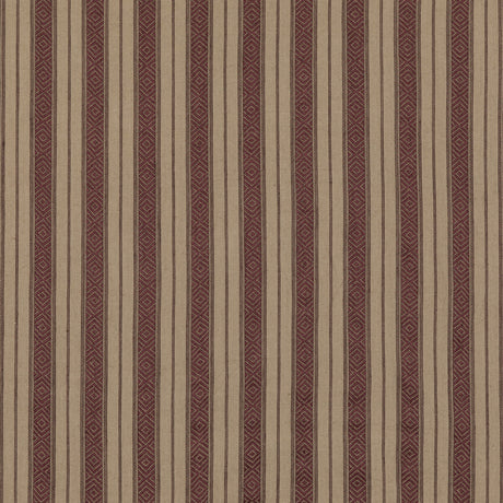 MULBERRY FD790.H113.0 COWDRAY STRIPE PLUM Fabric - Eade's Wallpaper